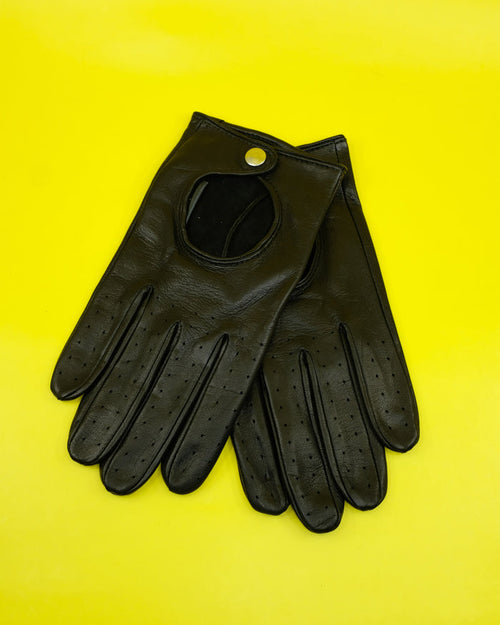 Black Leather Driving Gloves | Ernest W. Baker | DEPARTAMENTO
