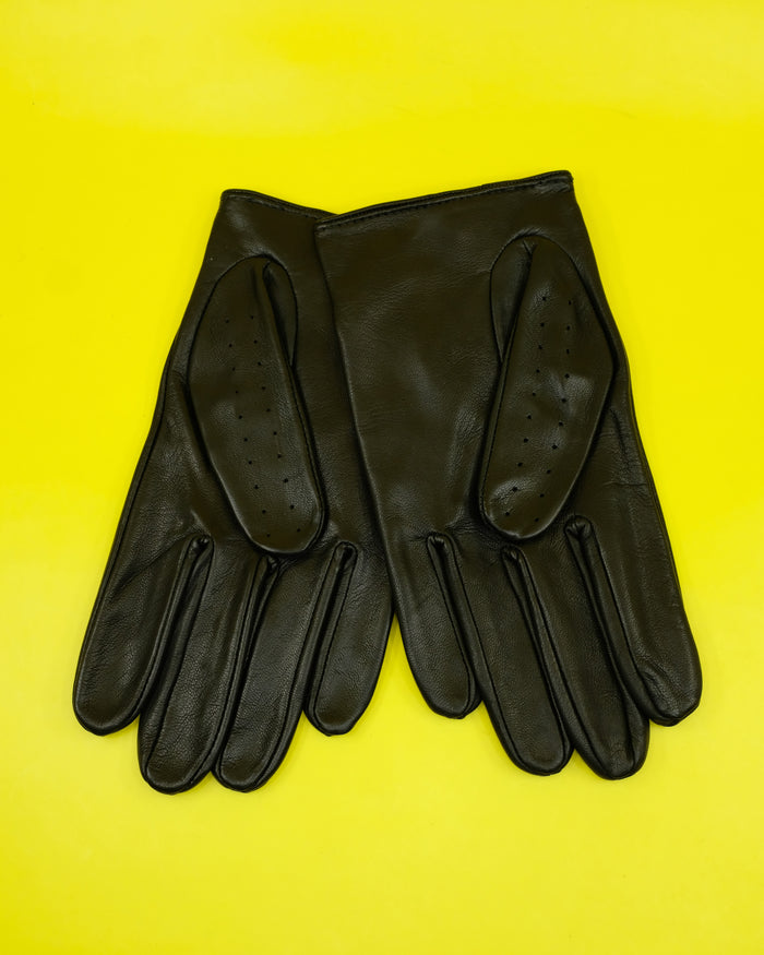 Black Leather Driving Gloves | Ernest W. Baker | DEPARTAMENTO