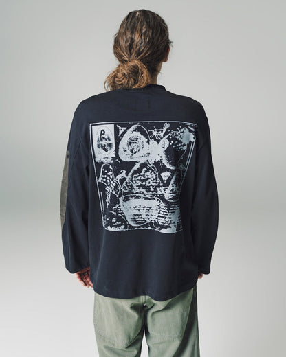 Black Oversized Graphic Articulate Long Sleeve Tee
