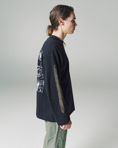 Black Oversized Graphic Articulate Long Sleeve Tee