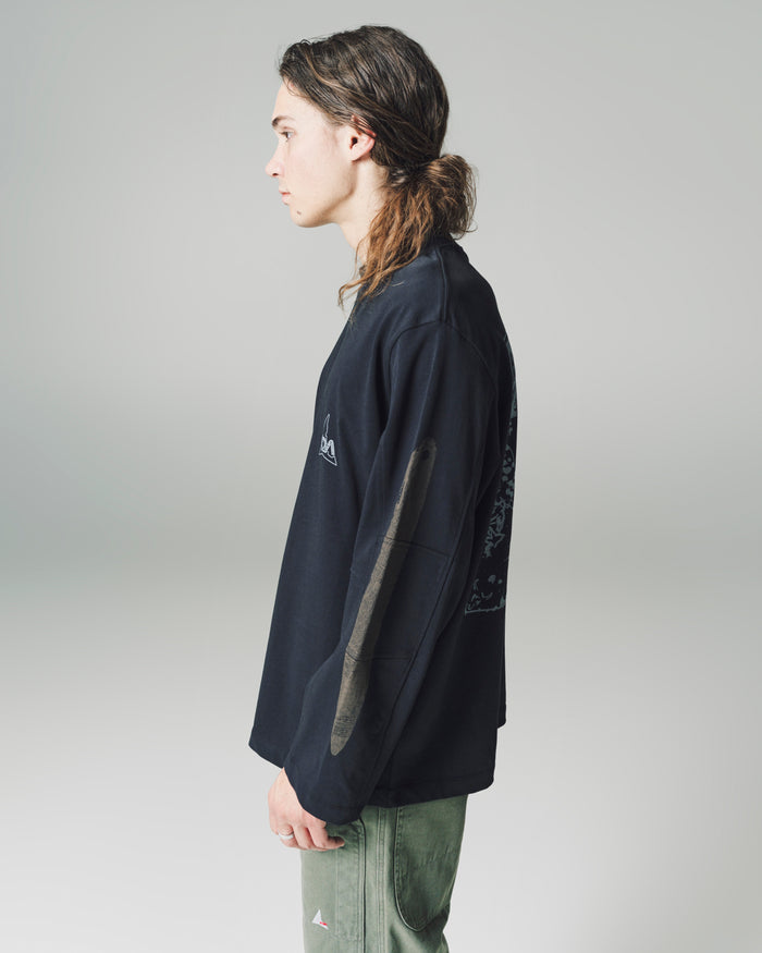 Black Oversized Graphic Articulate Long Sleeve Tee