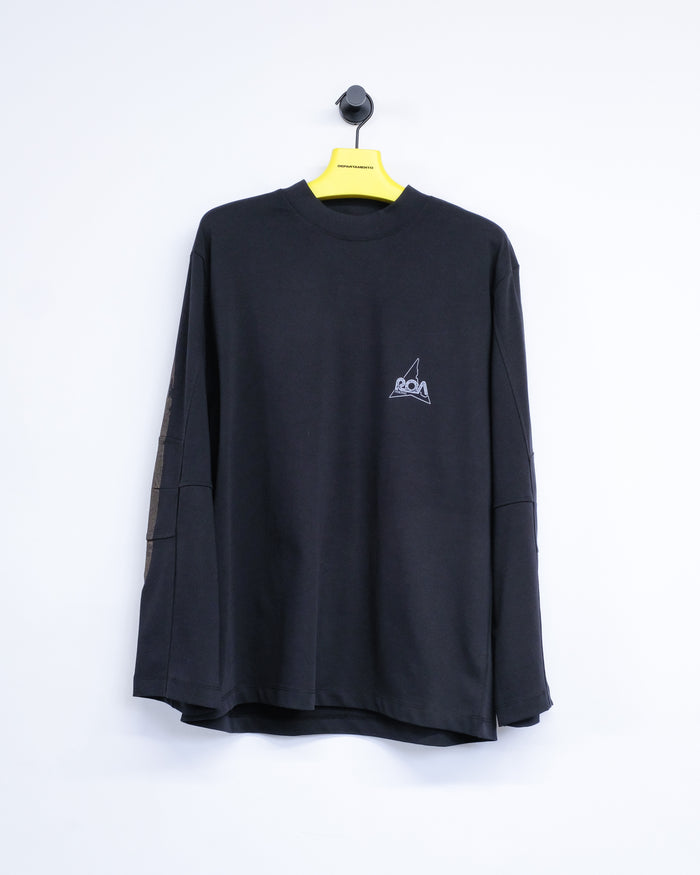 Black Oversized Graphic Articulate Long Sleeve Tee