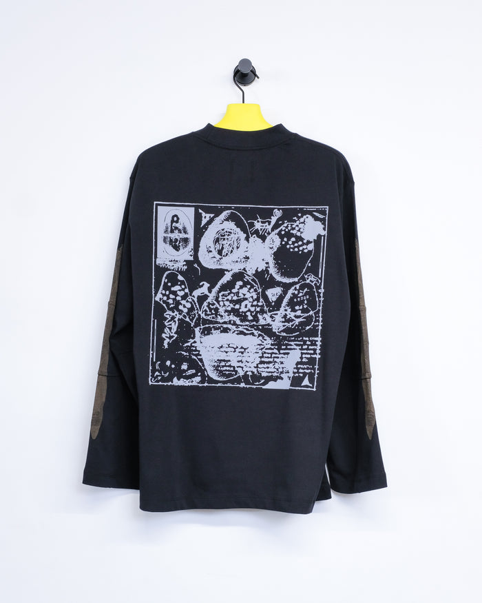 Black Oversized Graphic Articulate Long Sleeve Tee