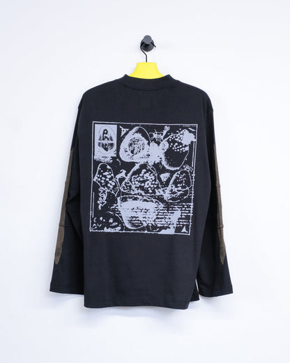 Black Oversized Graphic Articulate Long Sleeve Tee