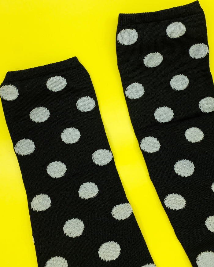 Black Polka Dots Nylon Socks