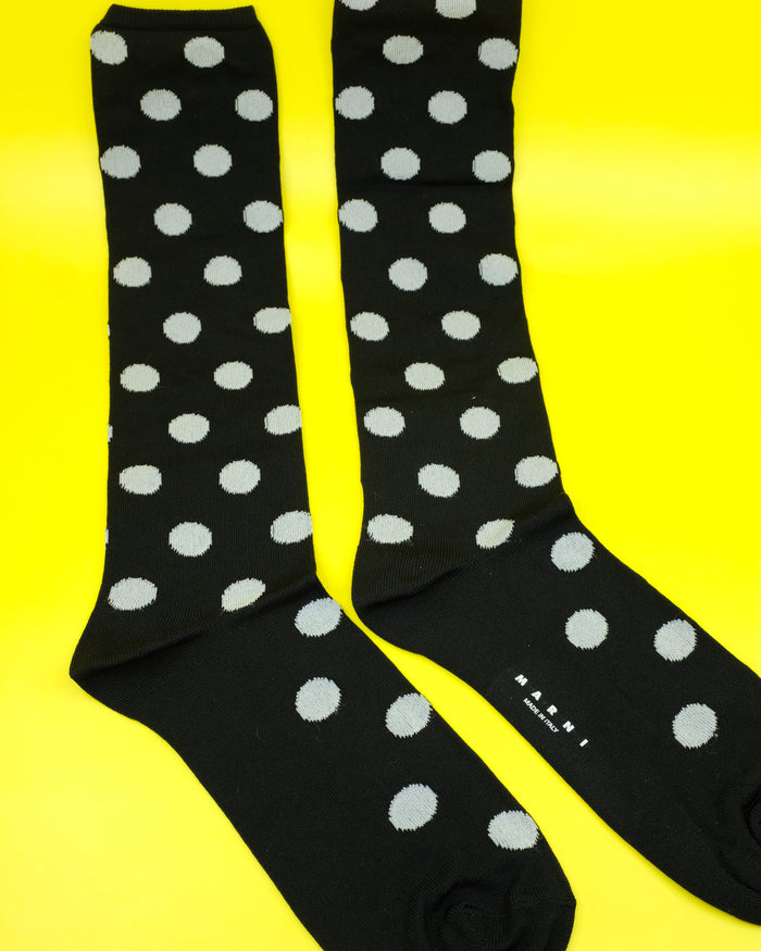 Black Polka Dots Nylon Socks