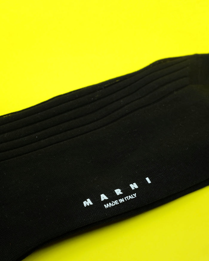 Black Ribbed Cotton Long Socks | Marni | DEPARTAMENTO