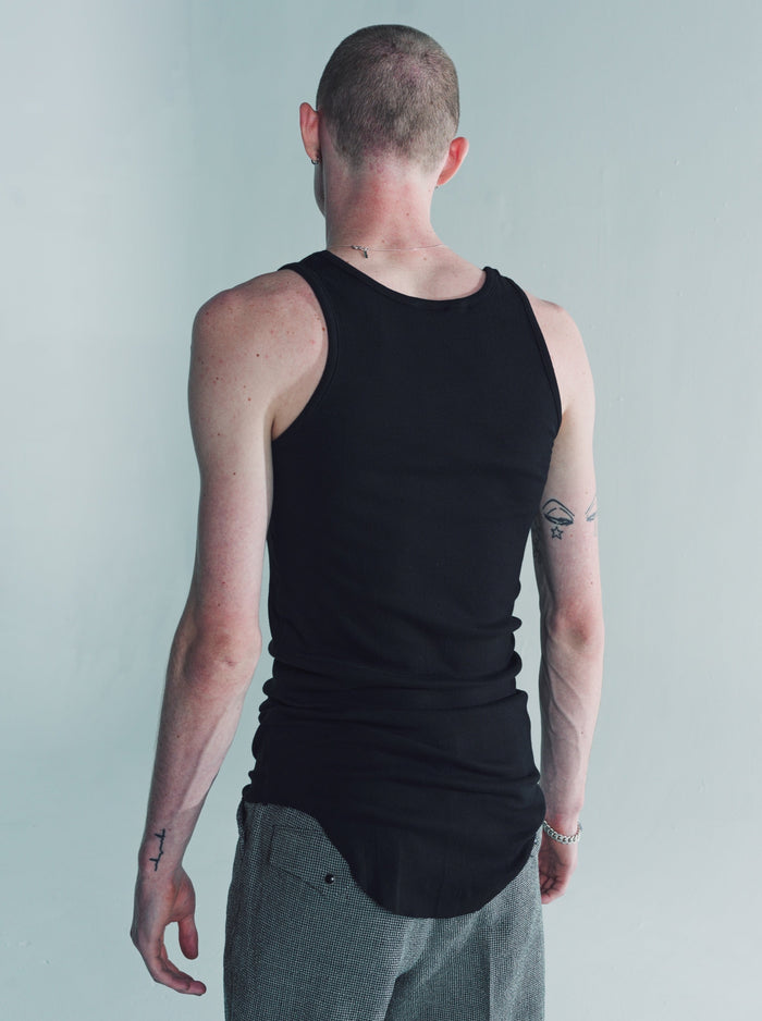 Black Round Rib Tank Top