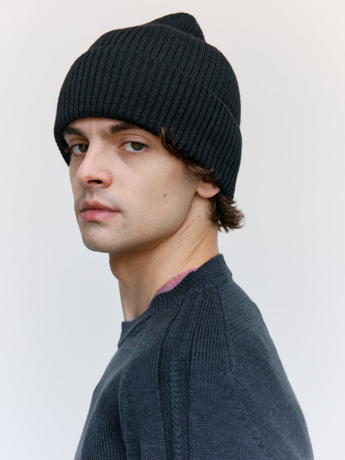 Black Rustic Merino Knit Hat | Our Legacy | DEPARTAMENTO