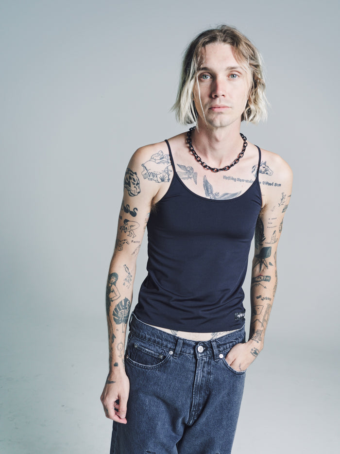 Black Tech Jersey Slender Tank | Our Legacy | DEPARTAMENTO