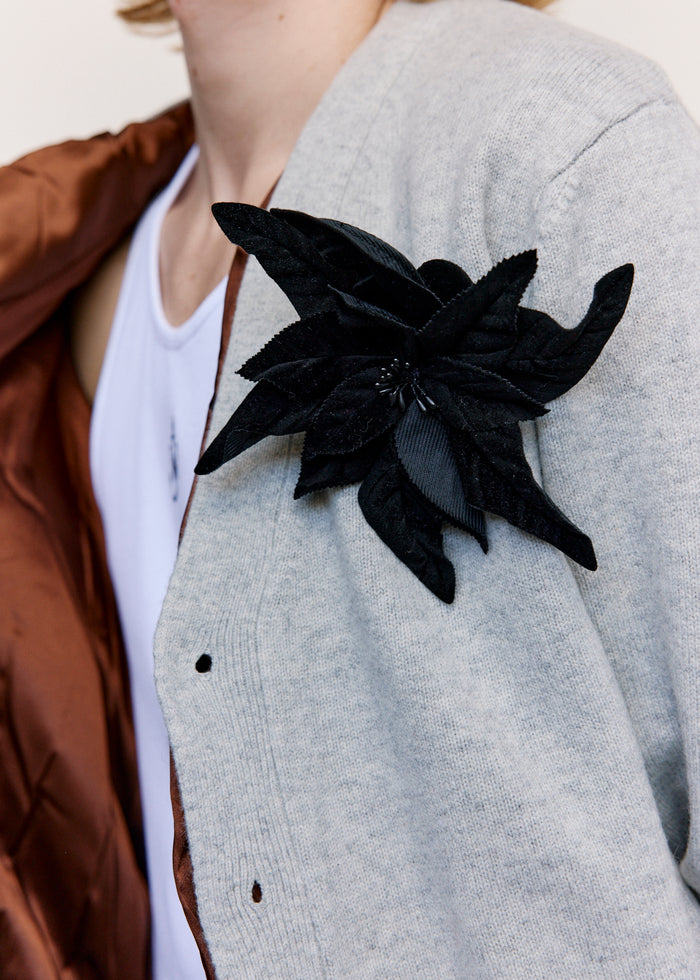 Black Velvet Poinsettia Brooch