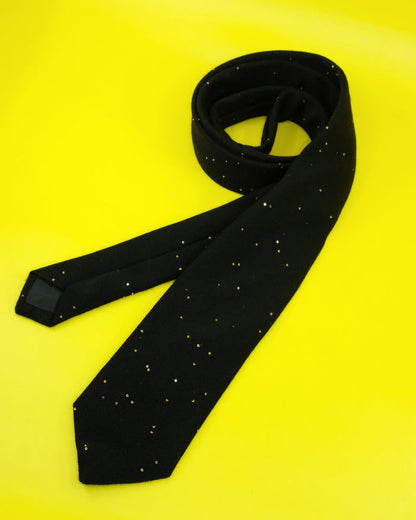 Black W Gold Payettes Classic Tie
