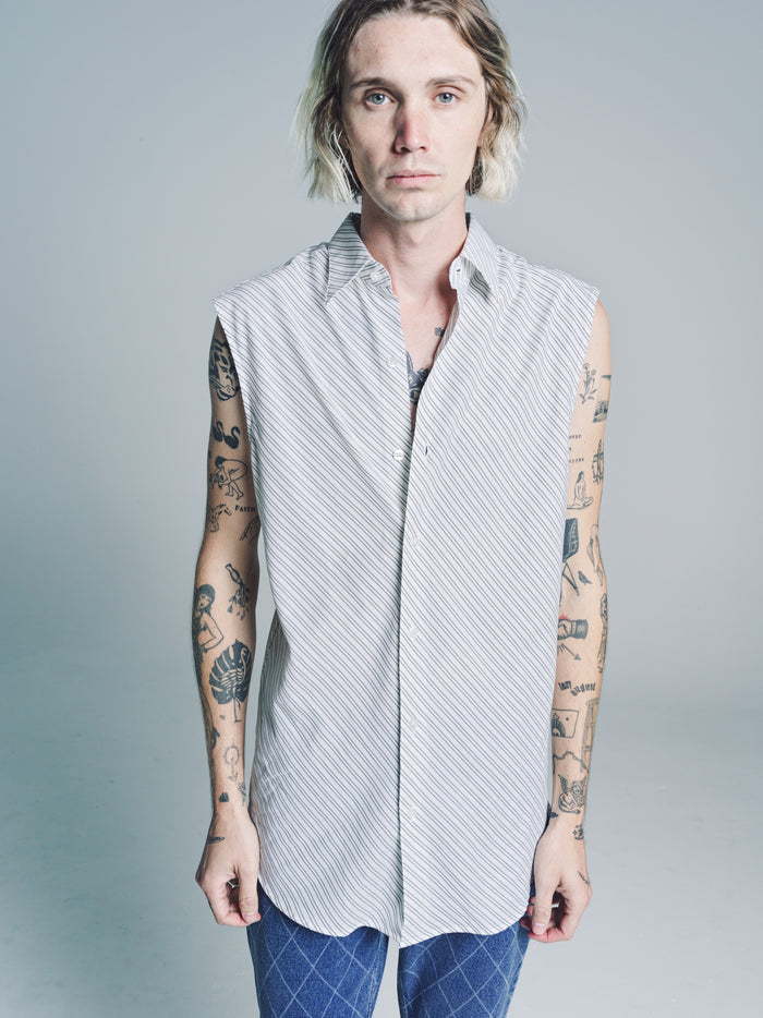 Black & White Stripe Sleeveless Shirt | Ernest W. Baker | DEPARTAMENTO