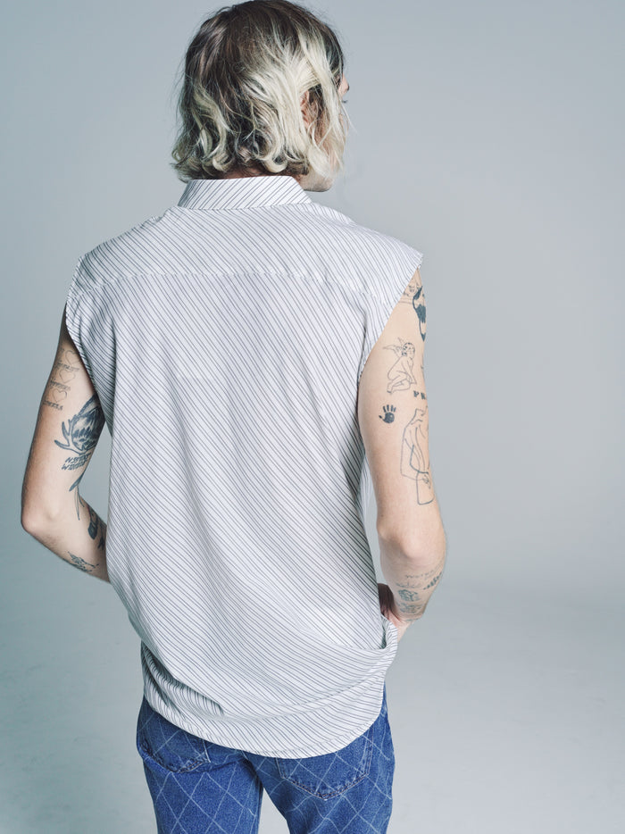Black & White Stripe Sleeveless Shirt | Ernest W. Baker | DEPARTAMENTO