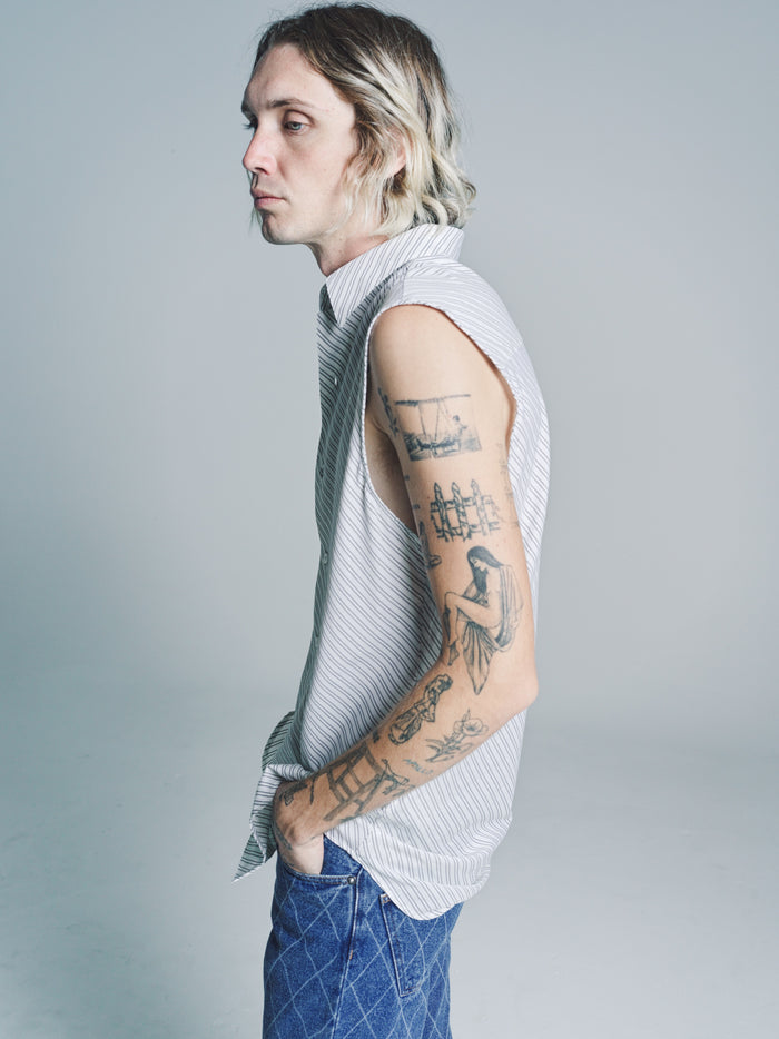 Black & White Stripe Sleeveless Shirt | Ernest W. Baker | DEPARTAMENTO