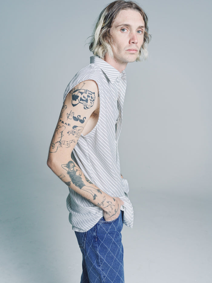 Black & White Stripe Sleeveless Shirt | Ernest W. Baker | DEPARTAMENTO
