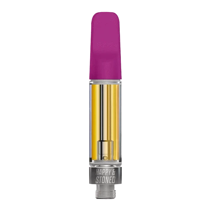 A straight-on view of the Bold Bubba Pop Disty+Diamond Vape Cartridge, featuring a clear casing and metallic accents.