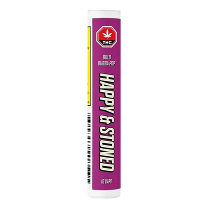 Front view of the Bold Bubba Pop Disty+Diamond Vape Cartridge, showcasing a vertical, cylindrical design with a silver finish.