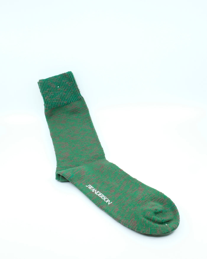 Bottle Green Cotton Slub Sock