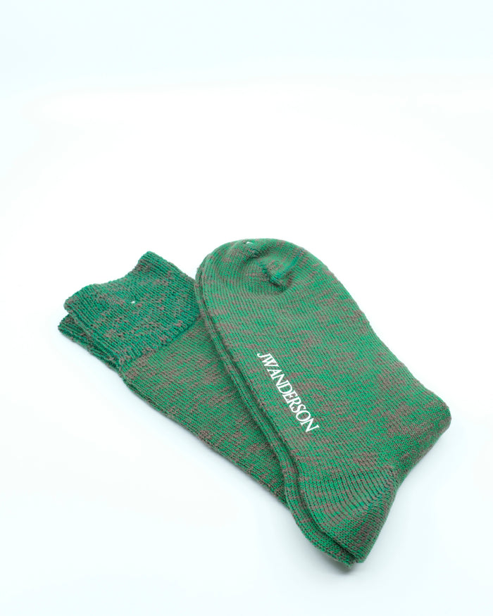 Bottle Green Cotton Slub Sock