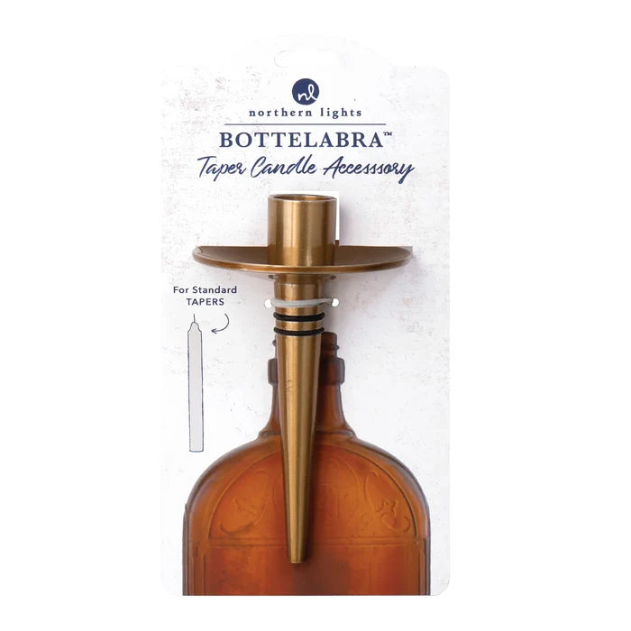 Bottleabra Gold Taper Candle Bottle Candleholder