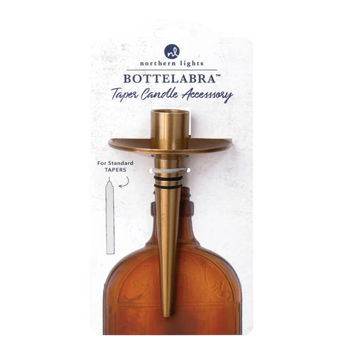 Bottleabra Gold Taper Candle Bottle Candleholder