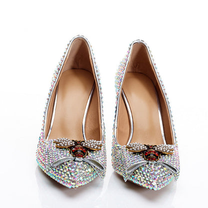 Bowknot Princess Rhinestone High Heels Stiletto Pumps