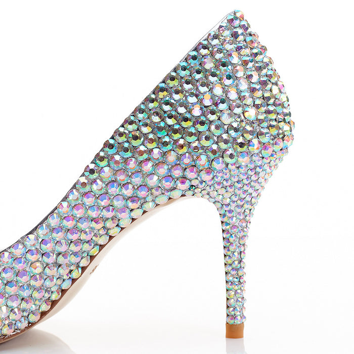 Bowknot Princess Rhinestone High Heels Stiletto Pumps