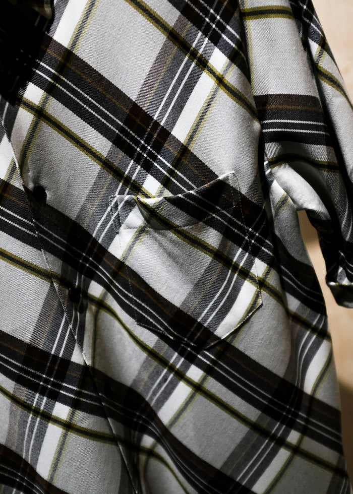 Brown Diagonal Plaid Viscose Short Sleeve Shirt | Ernest W. Baker | DEPARTAMENTO