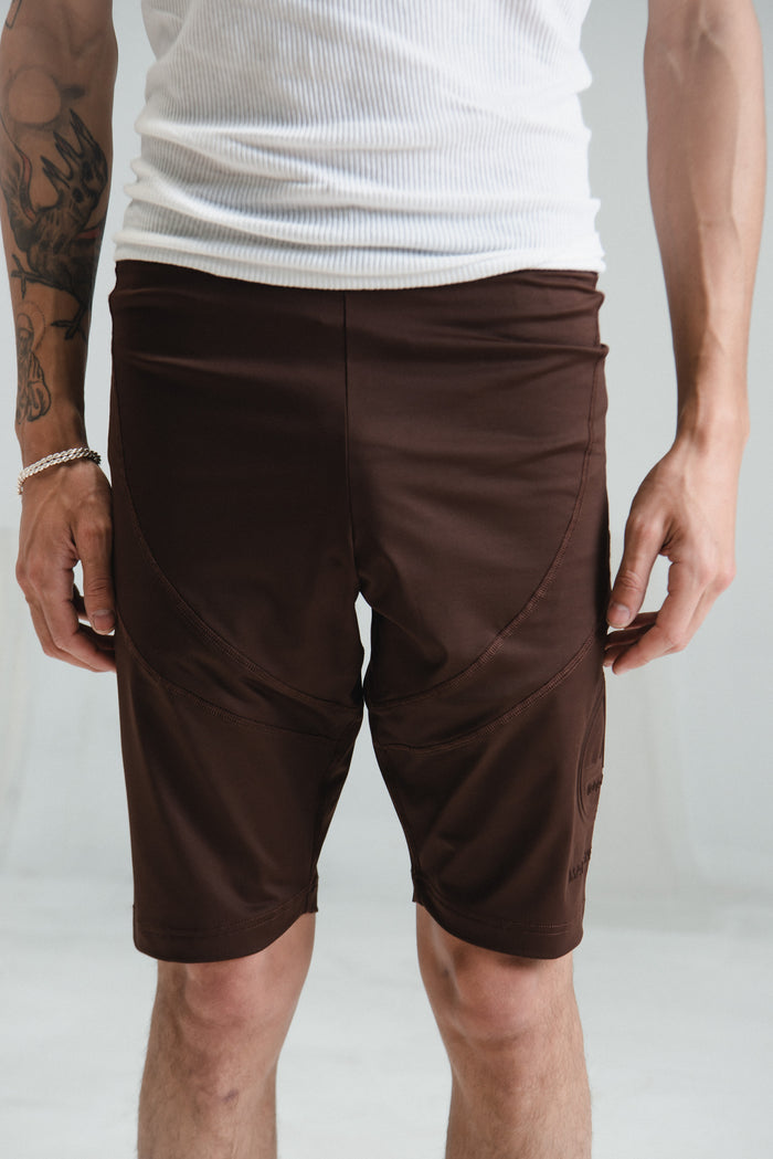 Brown Embossed Cycling Shorts | Martine Rose | DEPARTAMENTO