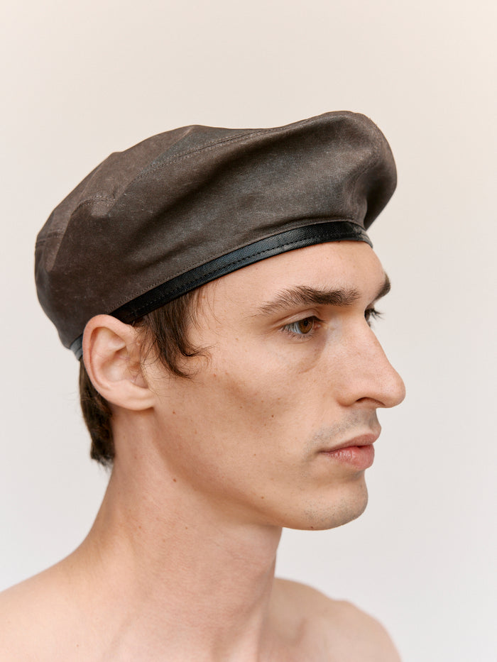 Brown Wash Out Nylon Beret | Our Legacy | DEPARTAMENTO