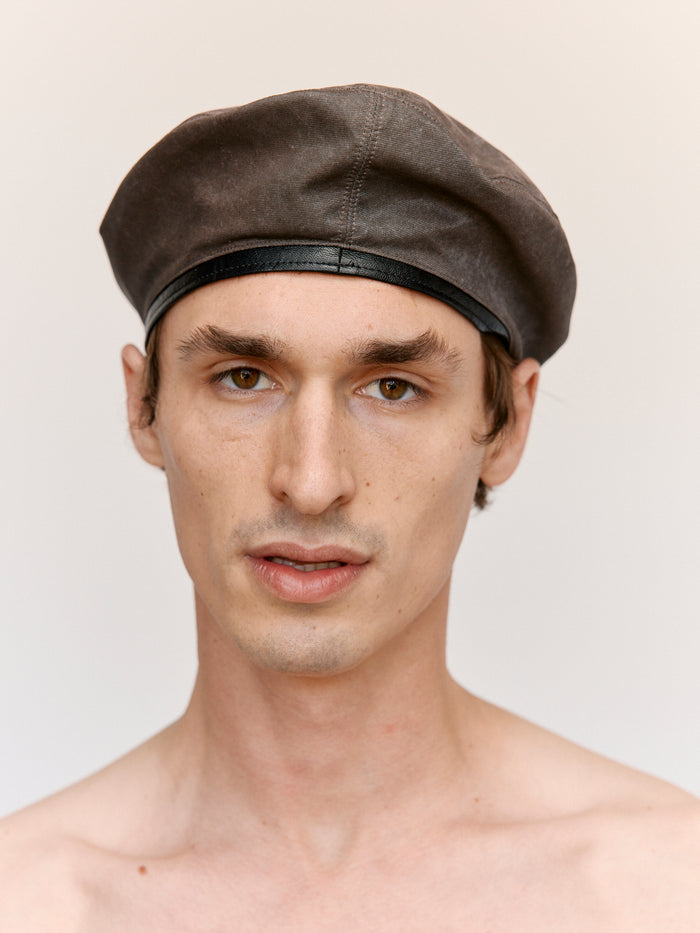 Brown Wash Out Nylon Beret | Our Legacy | DEPARTAMENTO