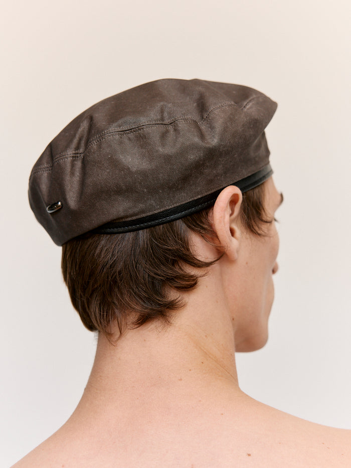Brown Wash Out Nylon Beret | Our Legacy | DEPARTAMENTO