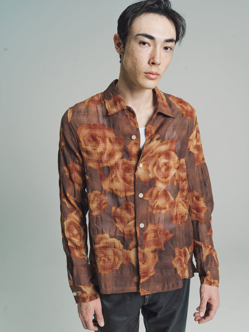 Burnout Rose Wool Rani Slim Long Sleeve Shirt | CMMN SWDN | DEPARTAMENTO