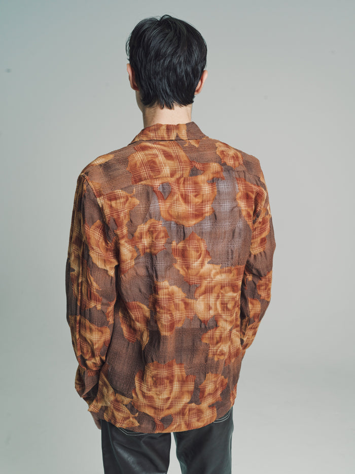 Burnout Rose Wool Rani Slim Long Sleeve Shirt | CMMN SWDN | DEPARTAMENTO