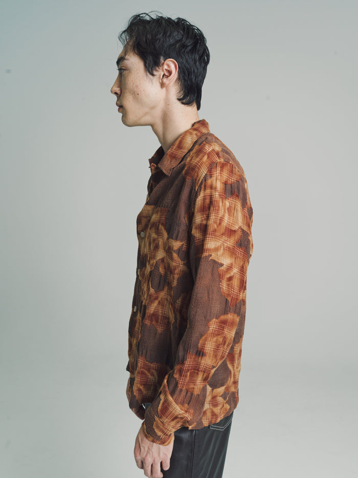 Burnout Rose Wool Rani Slim Long Sleeve Shirt | CMMN SWDN | DEPARTAMENTO