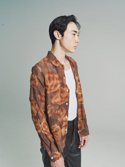 Burnout Rose Wool Rani Slim Long Sleeve Shirt | CMMN SWDN | DEPARTAMENTO