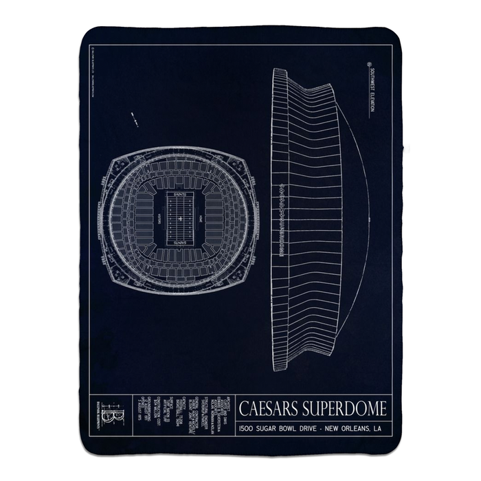 Caesars Superdome Fleece Sherpa Blankets