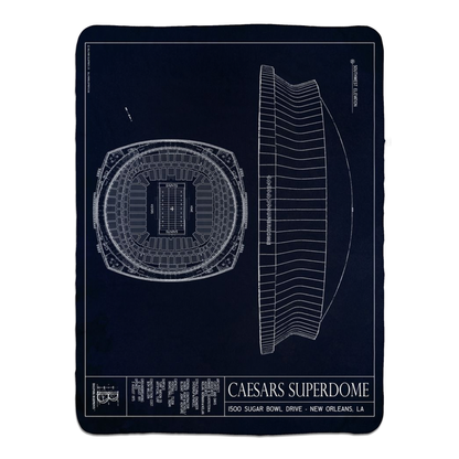 Caesars Superdome Fleece Sherpa Blankets