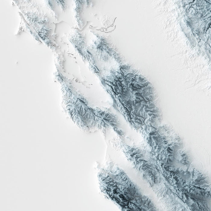California Topographic 3D Relief Map