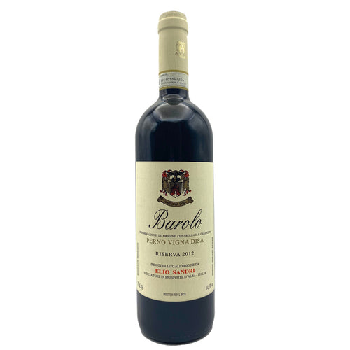 Barolo wine bottle labeled Perno Vigna Disa Riserva with Elio Sandri