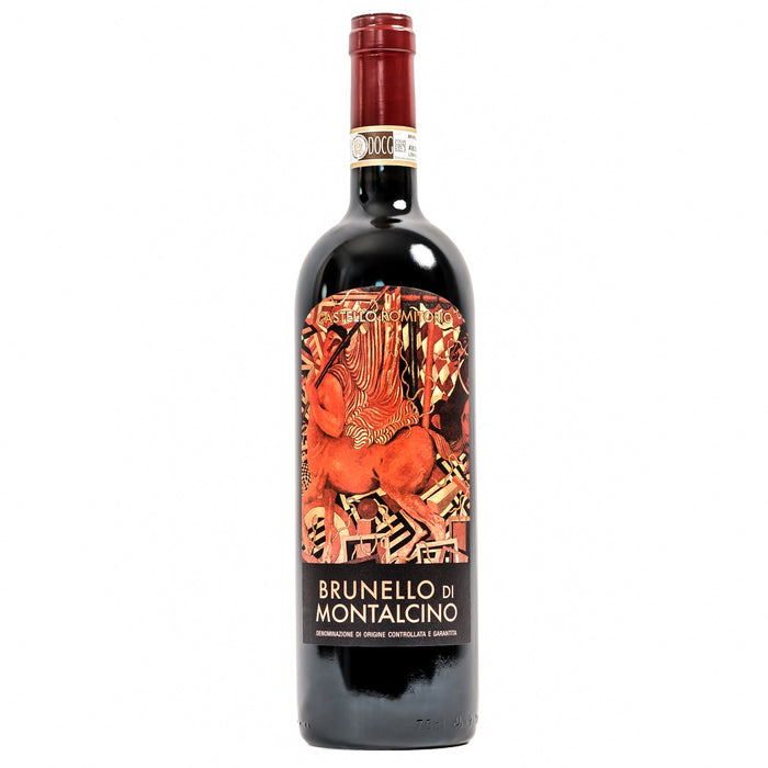 Castello Romitorio Brunello di Montalcino wine bottle with red foil and label