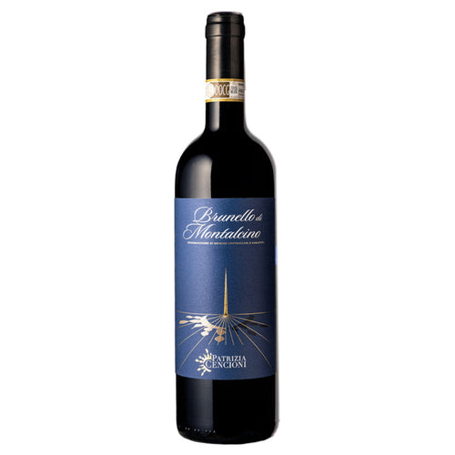 Cencioni Brunello di Montalcino 2017 wine bottle with dark glass and blue label