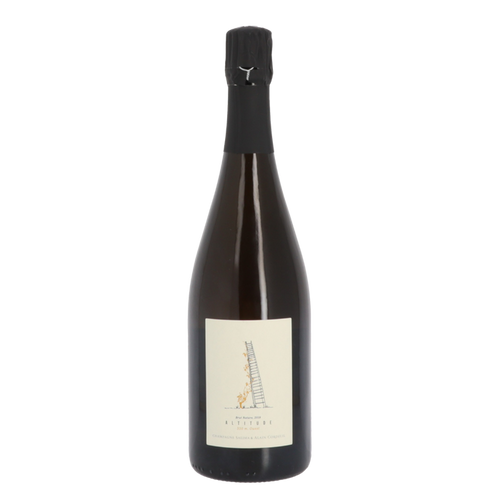 Brut Nature sparkling champagne bottle with cream label
