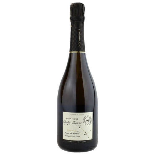 Charlot-Tanneux Blanc de Blancs 2017 champagne bottle, black foil cap