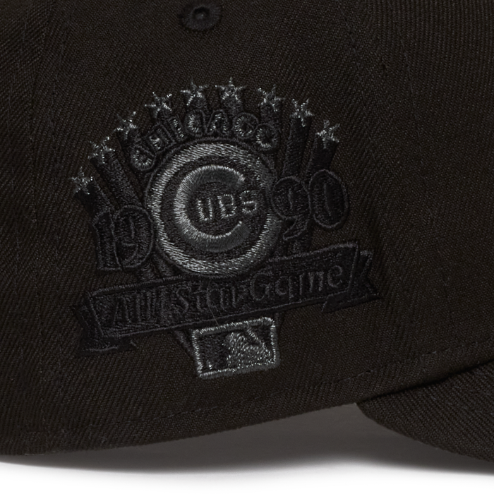 Chicago Cubs Black on Black Silver Logo 1990All Star Game