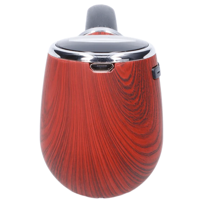 Front view of the Cipher Nautilus Dry Herb Vaporizer – Redheart Wood, showcasing its smooth, wood-grain finish and rounded form.