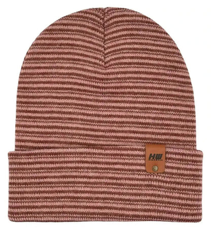 Classic Contrast Cuffed Beanie, Burgundy and Pink