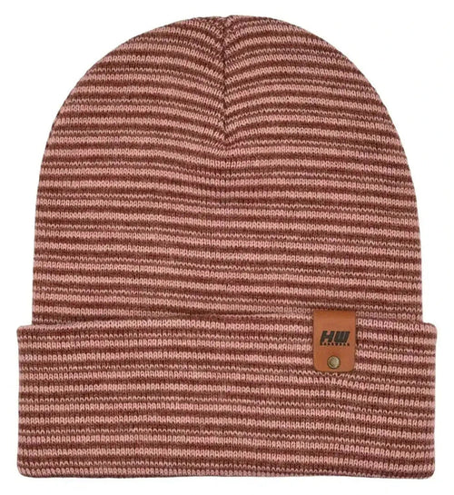 Classic Contrast Cuffed Beanie, Burgundy and Pink