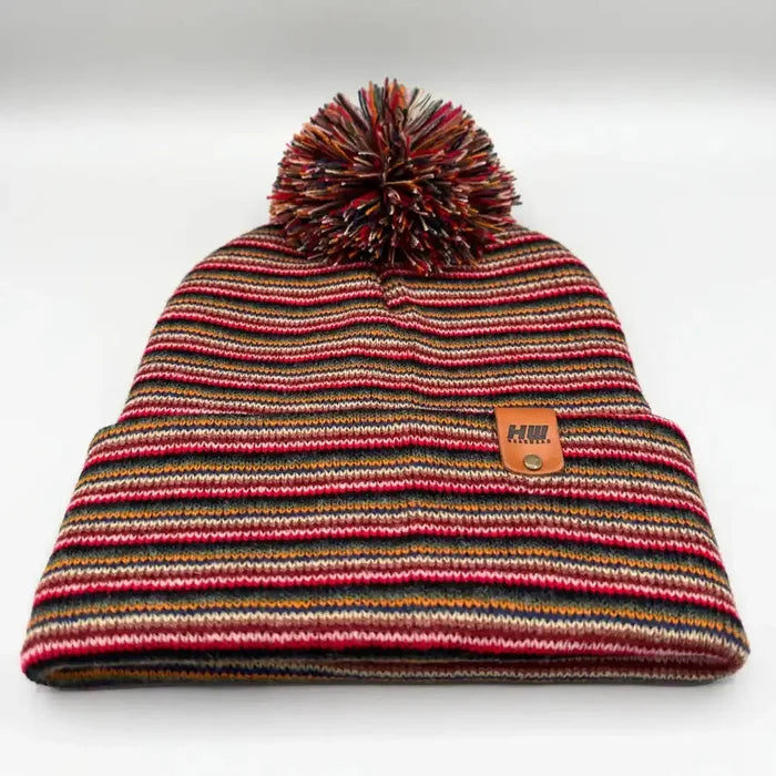 Classic Cuffed Pom Pom Beanie, Multi Color